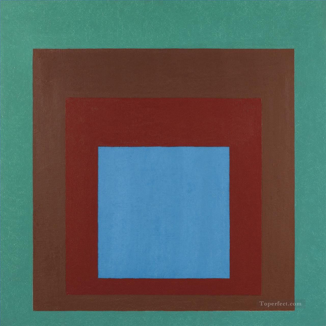 STUDY TO HOMAGE TO THE SQUARE PROTECTED BLUE Modern Oil Paintings